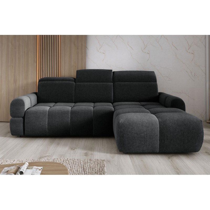MATEO L Free-Standing Right-Hand Corner Sofa in Anthracite Memphis 20 Fabric by WERSAL MATEO L Free-Standing Right-Hand Corner Sofa in Anthracite Memphis 20 Fabric by WERSAL