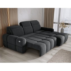 MATEO L Free-Standing Right-Hand Corner Sofa in Anthracite Memphis 20 Fabric by WERSAL MATEO L Free-Standing Right-Hand Corner Sofa in Anthracite Memphis 20 Fabric by WERSAL
