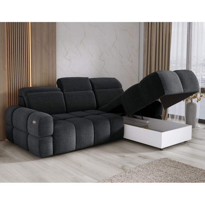 MATEO L Free-Standing Right-Hand Corner Sofa in Anthracite Memphis 20 Fabric by WERSAL MATEO L Free-Standing Right-Hand Corner Sofa in Anthracite Memphis 20 Fabric by WERSAL