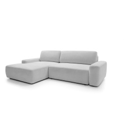 SAVIO Left-Handed Corner Sofa with Electric Adjustment, Free-Standing in KANSAS 02 Light Beige Fabric by Stork Furniture SAVIO Left-Handed Corner Sofa with Electric Adjustment, Free-Standing in KANSAS 02 Light Beige Fabric by Stork Furniture