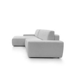 SAVIO Left-Handed Corner Sofa with Electric Adjustment, Free-Standing in KANSAS 02 Light Beige Fabric by Stork Furniture SAVIO Left-Handed Corner Sofa with Electric Adjustment, Free-Standing in KANSAS 02 Light Beige Fabric by Stork Furniture