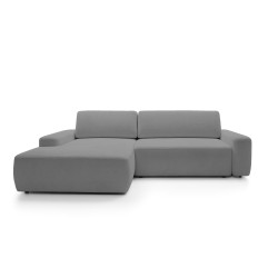 SAVIO Left-Handed Corner Sofa with Electric Adjustment, Free-Standing in KANSAS 06 Dark Beige Fabric by Stork Furniture