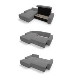 SAVIO Left-Handed Corner Sofa with Electric Adjustment, Free-Standing in KANSAS 06 Dark Beige Fabric by Stork Furniture SAVIO Left-Handed Corner Sofa with Electric Adjustment, Free-Standing in KANSAS 06 Dark Beige Fabric by Stork Furniture