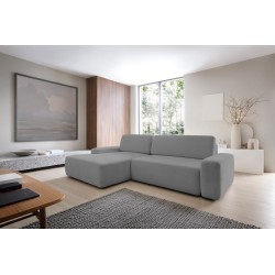 SAVIO Left-Handed Corner Sofa with Electric Adjustment, Free-Standing in KANSAS 06 Dark Beige Fabric by Stork Furniture SAVIO Left-Handed Corner Sofa with Electric Adjustment, Free-Standing in KANSAS 06 Dark Beige Fabric by Stork Furniture