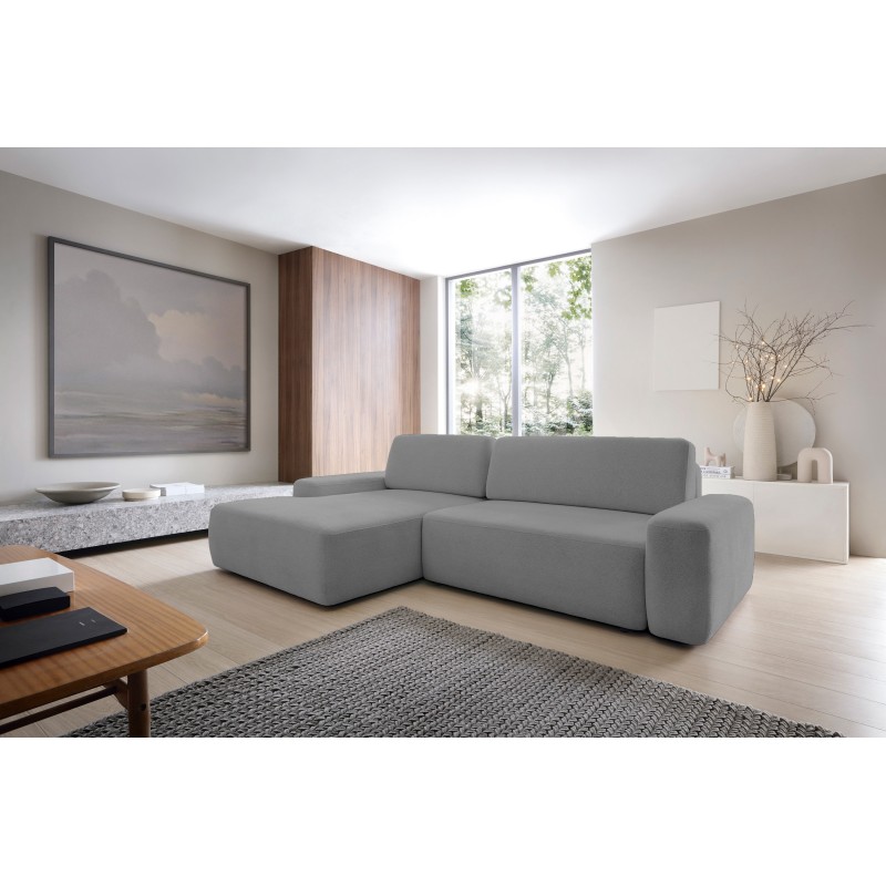 SAVIO Left-Handed Corner Sofa with Electric Adjustment, Free-Standing in KANSAS 06 Dark Beige Fabric by Stork Furniture SAVIO Left-Handed Corner Sofa with Electric Adjustment, Free-Standing in KANSAS 06 Dark Beige Fabric by Stork Furniture
