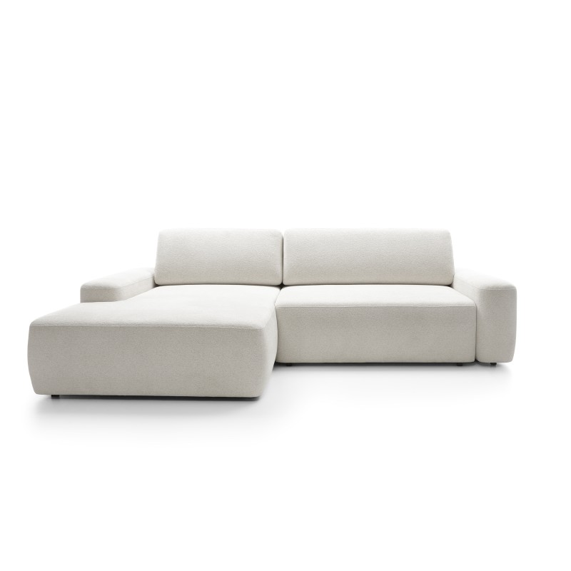 SAVIO Left-Handed Corner Sofa with Electric Adjustment, Free-Standing in Cappuccino KANSAS 08 Fabric by Stork Furniture