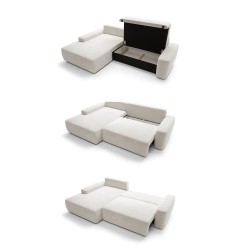 SAVIO Left-Handed Corner Sofa with Electric Adjustment, Free-Standing in Cappuccino KANSAS 08 Fabric by Stork Furniture SAVIO Left-Handed Corner Sofa with Electric Adjustment, Free-Standing in Cappuccino KANSAS 08 Fabric by Stork Furniture