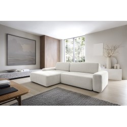 SAVIO Left-Handed Corner Sofa with Electric Adjustment, Free-Standing in Cappuccino KANSAS 08 Fabric by Stork Furniture SAVIO Left-Handed Corner Sofa with Electric Adjustment, Free-Standing in Cappuccino KANSAS 08 Fabric by Stork Furniture