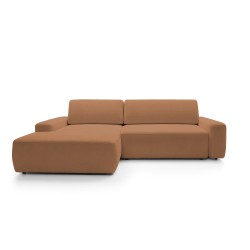 SAVIO Left-Handed Corner Sofa with Electric Adjustment, Free-standing in KANSAS 14 Light Grey Fabric by Stork Furniture