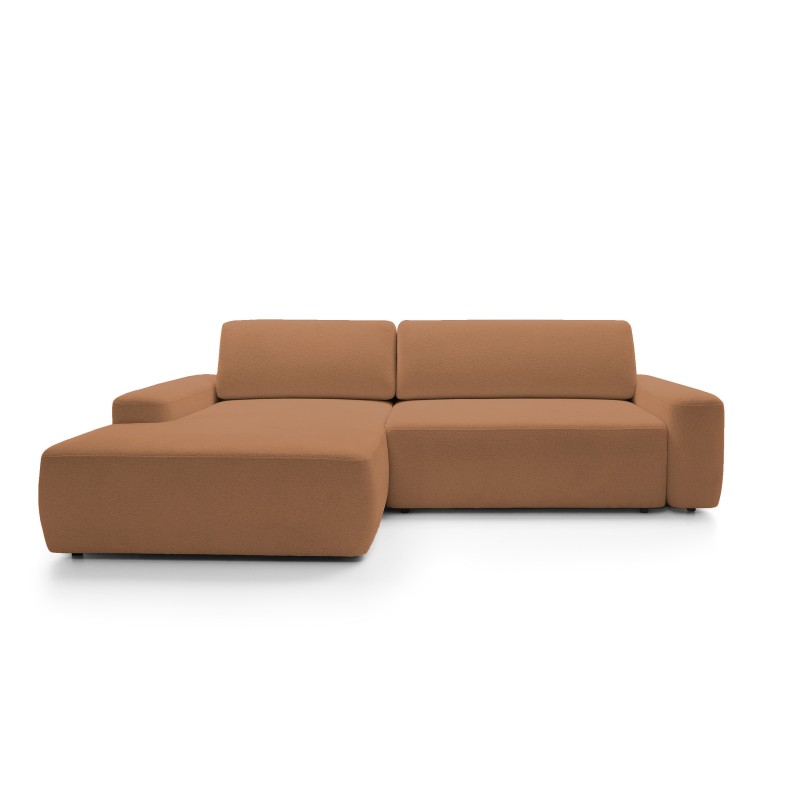 SAVIO Left-Handed Corner Sofa with Electric Adjustment, Free-standing in KANSAS 14 Light Grey Fabric by Stork Furniture