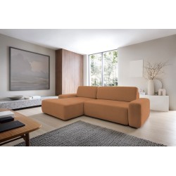 SAVIO Left-Handed Corner Sofa with Electric Adjustment, Free-standing in KANSAS 14 Light Grey Fabric by Stork Furniture SAVIO Left-Handed Corner Sofa with Electric Adjustment, Free-standing in KANSAS 14 Light Grey Fabric by Stork Furniture