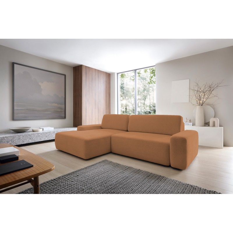 SAVIO Left-Handed Corner Sofa with Electric Adjustment, Free-standing in KANSAS 14 Light Grey Fabric by Stork Furniture SAVIO Left-Handed Corner Sofa with Electric Adjustment, Free-standing in KANSAS 14 Light Grey Fabric by Stork Furniture