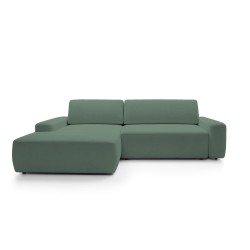 SAVIO Left-Handed Corner Sofa with Electric Adjustment, Free-Standing in KANSAS 15 Grey Fabric by Stork Furniture
