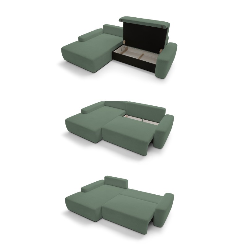 SAVIO Left-Handed Corner Sofa with Electric Adjustment, Free-Standing in KANSAS 15 Grey Fabric by Stork Furniture SAVIO Left-Handed Corner Sofa with Electric Adjustment, Free-Standing in KANSAS 15 Grey Fabric by Stork Furniture