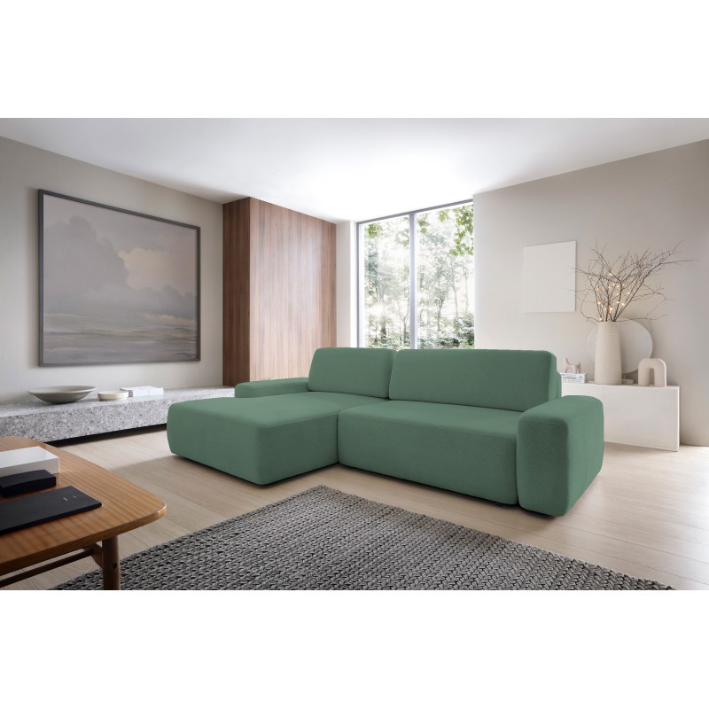 SAVIO Left-Handed Corner Sofa with Electric Adjustment, Free-Standing in KANSAS 15 Grey Fabric by Stork Furniture SAVIO Left-Handed Corner Sofa with Electric Adjustment, Free-Standing in KANSAS 15 Grey Fabric by Stork Furniture