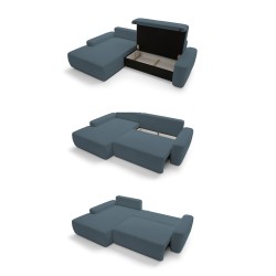 SAVIO Left-hand Corner Sofa with Electric Adjustment, Free-standing in KANSAS 17 Anthracite Fabric by Stork Furniture SAVIO Left-hand Corner Sofa with Electric Adjustment, Free-standing in KANSAS 17 Anthracite Fabric by Stork Furniture