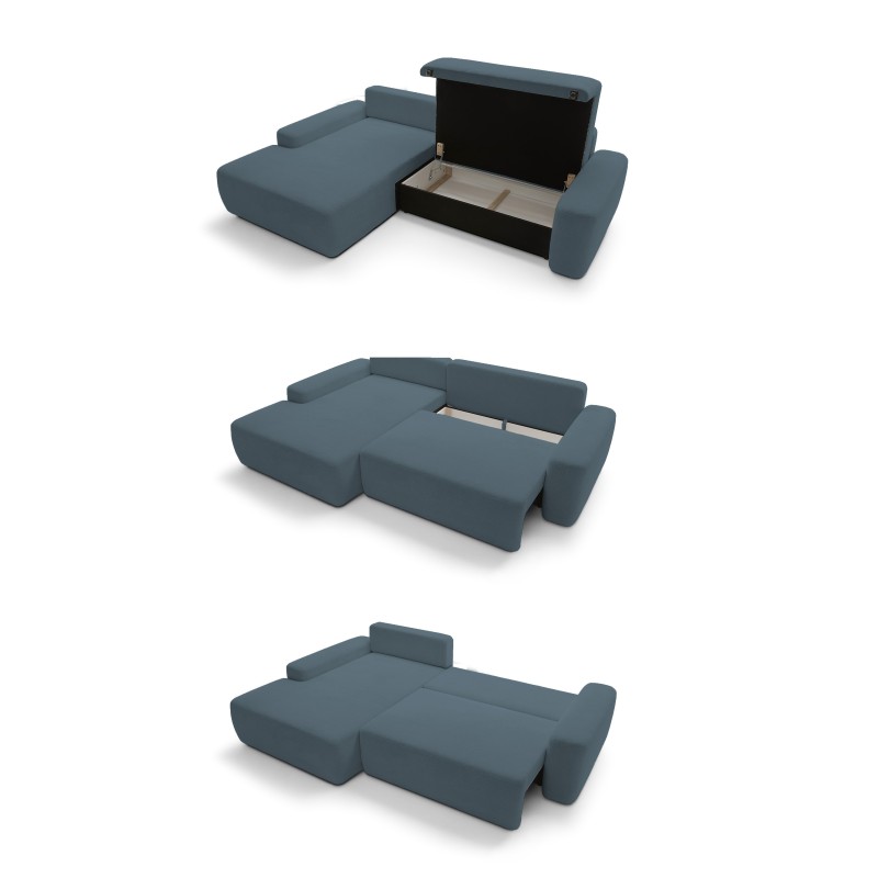 SAVIO Left-hand Corner Sofa with Electric Adjustment, Free-standing in KANSAS 17 Anthracite Fabric by Stork Furniture SAVIO Left-hand Corner Sofa with Electric Adjustment, Free-standing in KANSAS 17 Anthracite Fabric by Stork Furniture