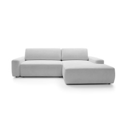 SAVIO Left-Handed Corner Sofa with Electric Adjustment, Free-Standing in KANSAS 18 Cherry Fabric by Stork Furniture