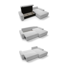 SAVIO Left-Handed Corner Sofa with Electric Adjustment, Free-Standing in KANSAS 18 Cherry Fabric by Stork Furniture SAVIO Left-Handed Corner Sofa with Electric Adjustment, Free-Standing in KANSAS 18 Cherry Fabric by Stork Furniture