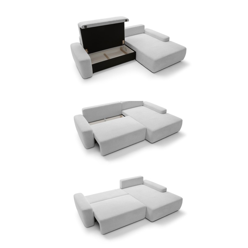 SAVIO Left-Handed Corner Sofa with Electric Adjustment, Free-Standing in KANSAS 18 Cherry Fabric by Stork Furniture SAVIO Left-Handed Corner Sofa with Electric Adjustment, Free-Standing in KANSAS 18 Cherry Fabric by Stork Furniture