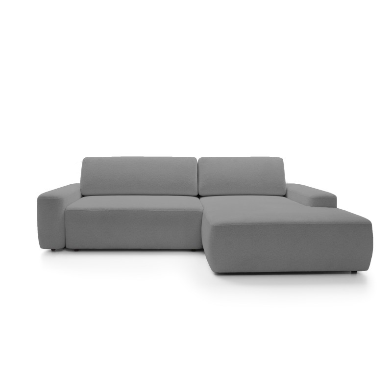 SAVIO Left-Handed Corner Sofa with Electric Adjustment in Free-Standing KANSAS 22 Green Fabric by Stork Furniture