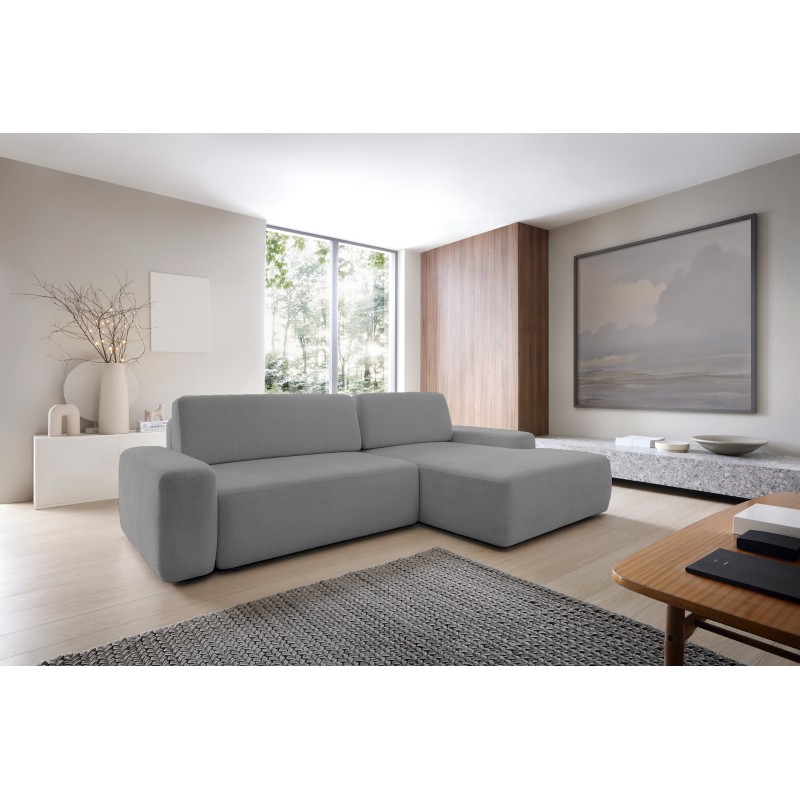 SAVIO Left-Handed Corner Sofa with Electric Adjustment in Free-Standing KANSAS 22 Green Fabric by Stork Furniture SAVIO Left-Handed Corner Sofa with Electric Adjustment in Free-Standing KANSAS 22 Green Fabric by Stork Furniture
