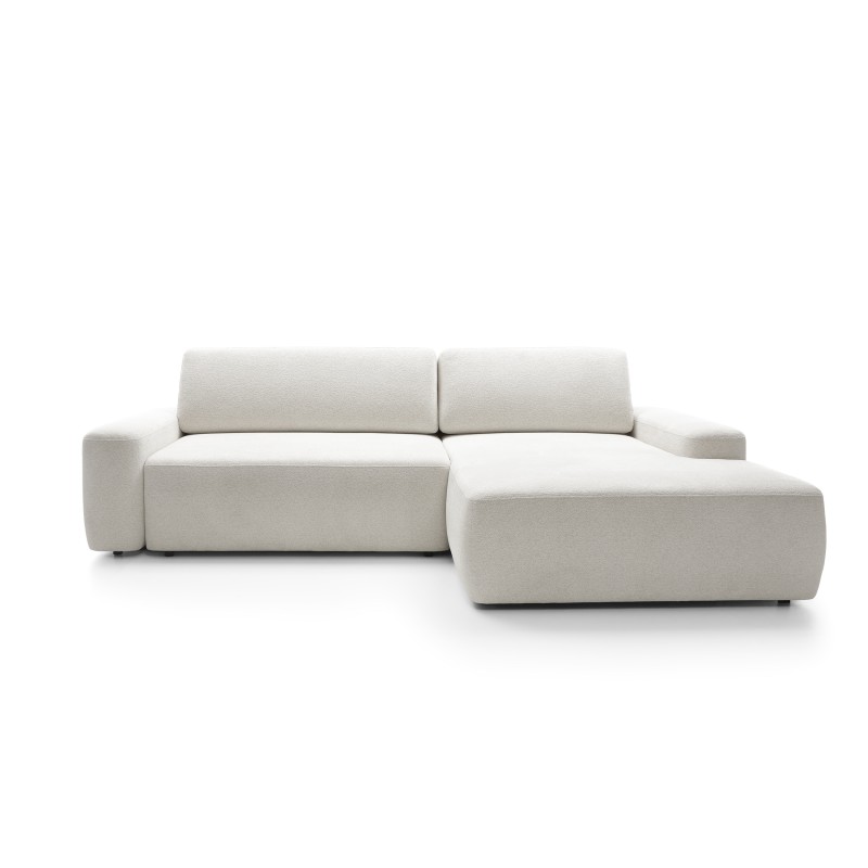 SAVIO Left-Handed Corner Sofa with Electric Adjustment, Free-Standing in KANSAS 23 Blue Fabric by Stork Furniture