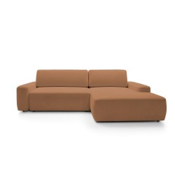 SAVIO Right-Handed Corner Sofa with Electric Adjustment, Freestanding in KANSAS 06 Dark Beige Fabric by Stork Furniture