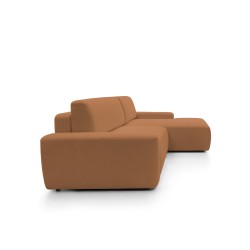 SAVIO Right-Handed Corner Sofa with Electric Adjustment, Freestanding in KANSAS 06 Dark Beige Fabric by Stork Furniture SAVIO Right-Handed Corner Sofa with Electric Adjustment, Freestanding in KANSAS 06 Dark Beige Fabric by Stork Furniture