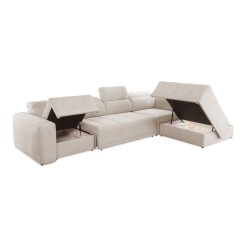 Ecksofa Luxor XI mit Schlaffunktion Stoff Wind 05