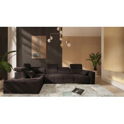 Luxor XI corner sofa with sleeping function, fabric Wind 05