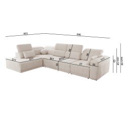 Naroznik Luxor XI z funkcją spania tkanina Wind 05