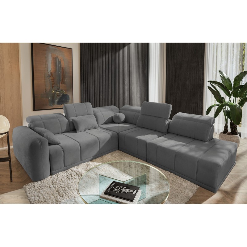 Ecksofa Luxor IX mit Schlaffunktion Stoff Wind 05