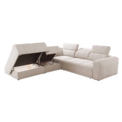 Luxor IX Corner Sofa with Sleeping Function, Fabric Wind 05
