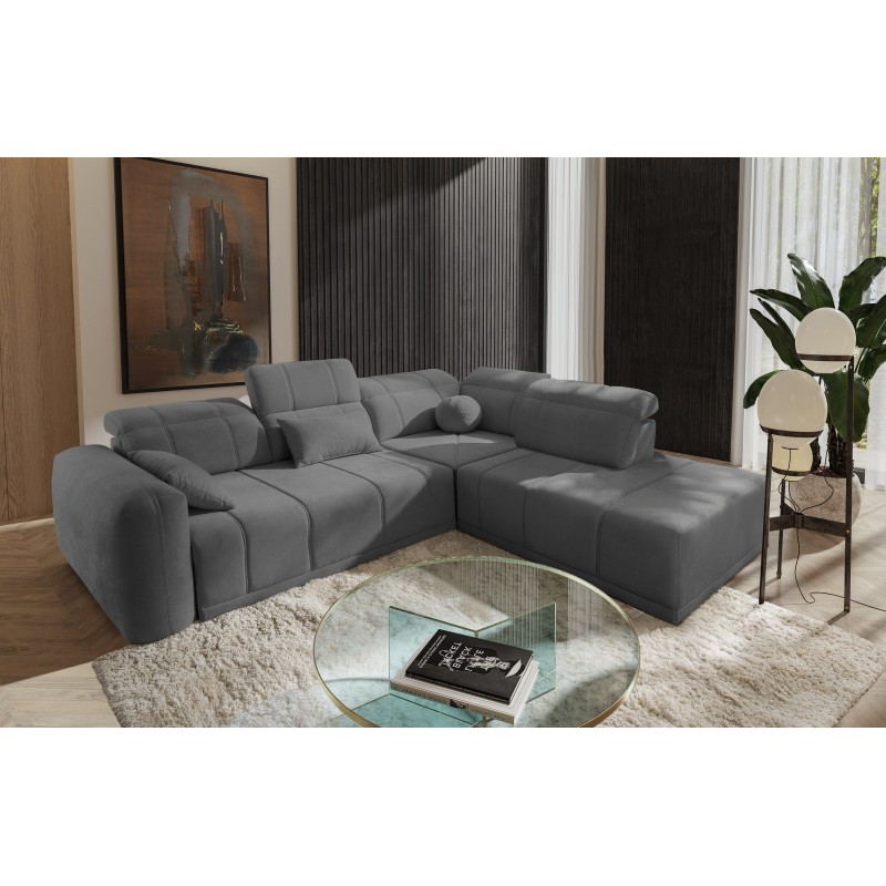 Luxor VII Corner Sofa with Sleeping Function, Plecionka, Wind 90 - a combination of style and functionality
