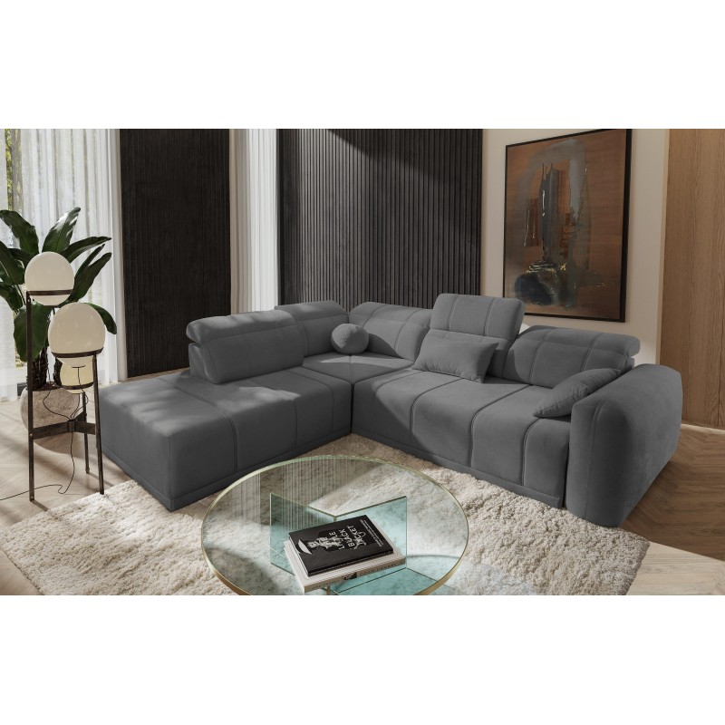 Luxor VII Corner Sofa with Sleeping Function, Plecionka, Wind 90 - a combination of style and functionality