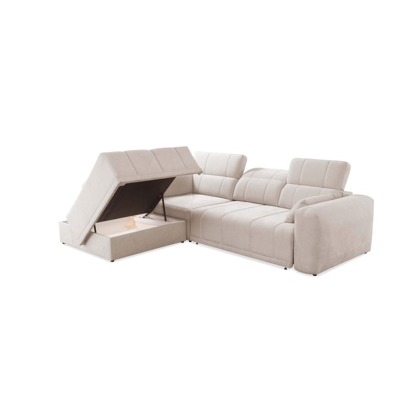 Luxor VII Corner Sofa with Sleeping Function, Plecionka, Wind 02 - a combination of style and functionality Luxor VII Corner Sofa with Sleeping Function, Plecionka, Wind 02 - a combination of style and functionality