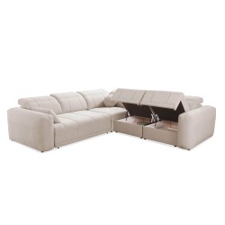 Luxuriöse Ecksofa Luxor III mit Schlaffunktion - Flechtwerk, Wind 90 Luxuriöse Ecksofa Luxor III mit Schlaffunktion - Flechtwerk, Wind 90