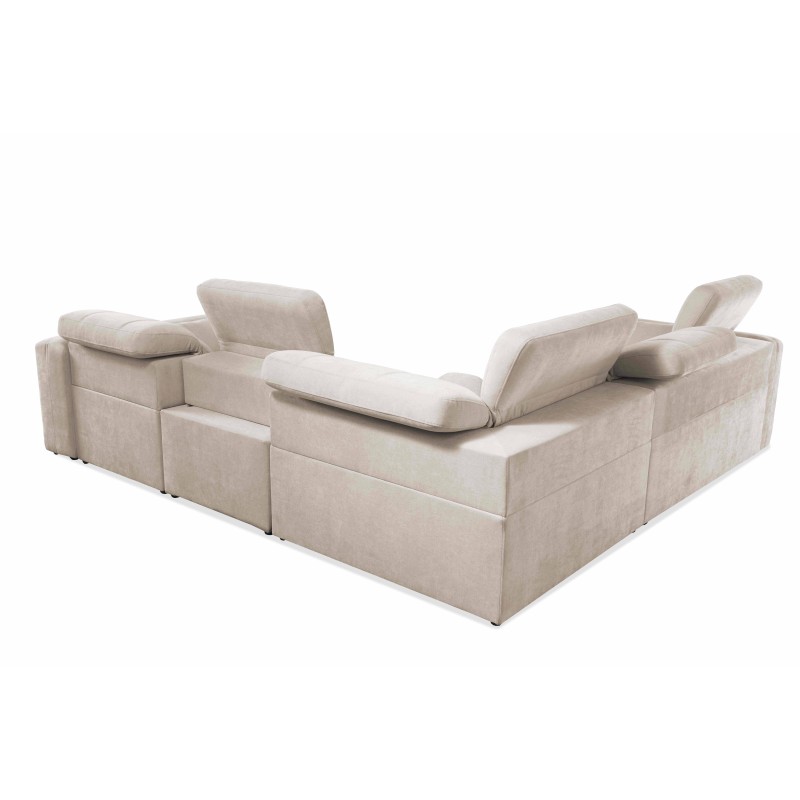 Sofá Esquinero de Lujo Luxor III con función de cama - Tejido, Viento 90 Sofá Esquinero de Lujo Luxor III con función de cama - Tejido, Viento 90