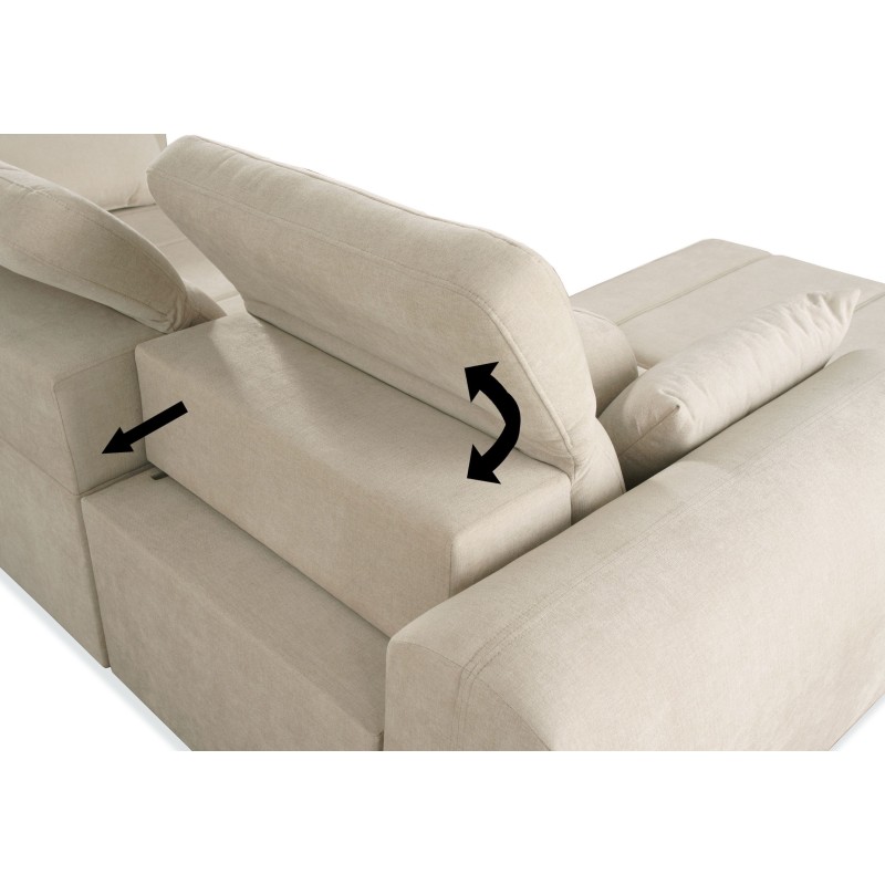 Sofá Esquinero de Lujo Luxor III con función de cama - Tejido, Viento 90 Sofá Esquinero de Lujo Luxor III con función de cama - Tejido, Viento 90