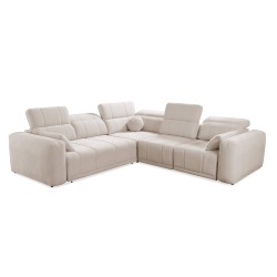 Luxuriöse Ecksofa Luxor III mit Schlaffunktion - Gewebe, Wind 84