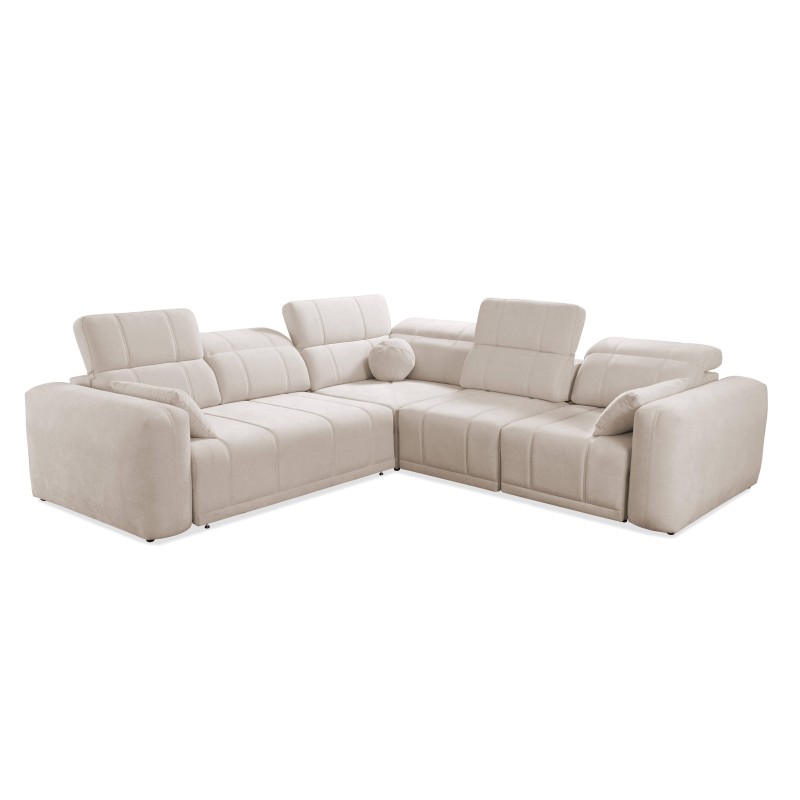 Sofá Esquinero de Lujo Luxor III con función de cama - Tejido, Wind 84 Sofá Esquinero de Lujo Luxor III con función de cama - Tejido, Wind 84