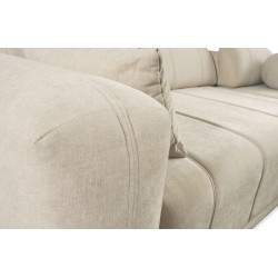 Luxurious Luxor III Corner Sofa with Sleeping Function - Fabric, Wind 84