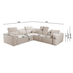 Luxury Corner Sofa Luxor III with Sleeping Function - Weave, Wind 05