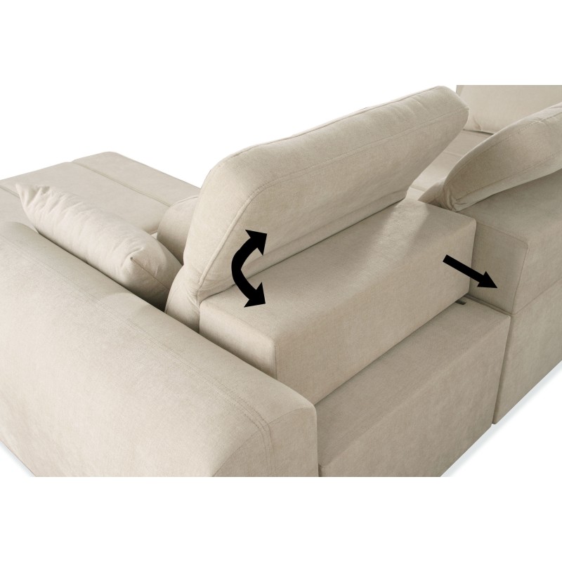 Sofá Esquinero de Lujo Luxor III con función de cama - Tejido, Viento 90 Sofá Esquinero de Lujo Luxor III con función de cama - Tejido, Viento 90