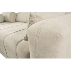 Luxurious Luxor III Corner Sofa with Sleeping Function - Fabric, Wind 84