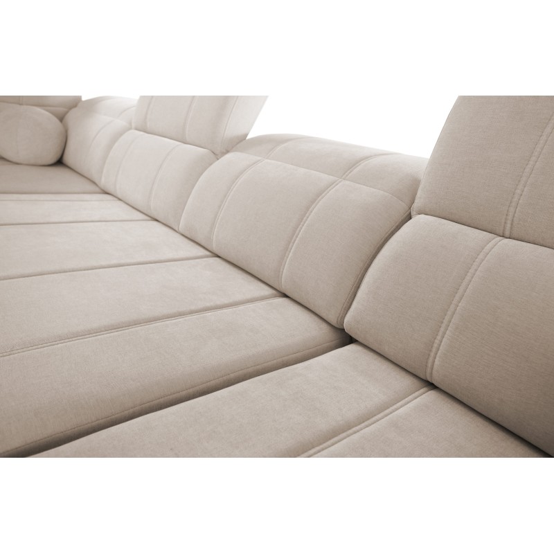 Luxury Corner Sofa Luxor III with Sleeping Function - Woven Fabric, Wind 28