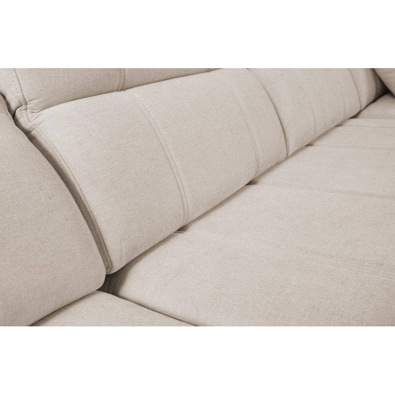 Luxury Corner Sofa Luxor III with Sleeping Function - Woven Fabric, Wind 28