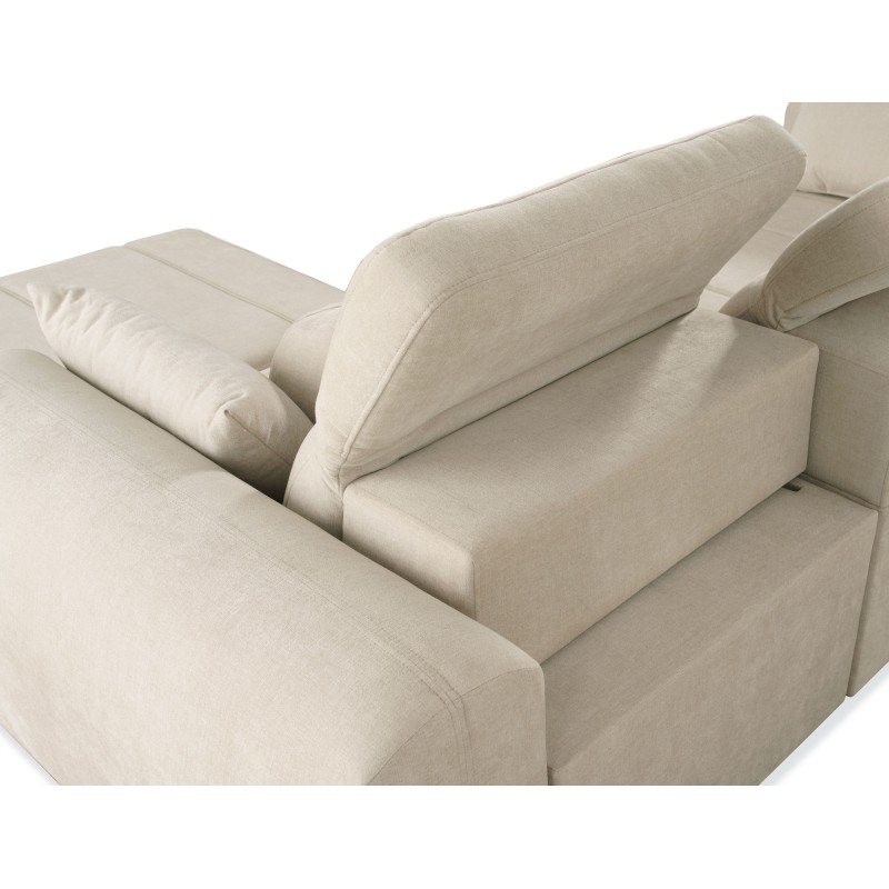 Luxury Corner Sofa Luxor III with Sleeping Function - Woven Fabric, Wind 28