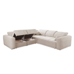 Sofá Esquinero de Lujo Luxor III con función de cama - Tela, Wind 05 Sofá Esquinero de Lujo Luxor III con función de cama - Tela, Wind 05